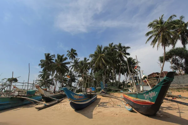 Alte Hölzerne Fischerboote Strand Indien Stockfoto