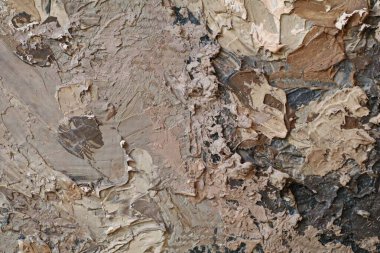 Resim detaylı desen canlı renkli renkler ve fırça darbeleri ve palet bıçak darbeleriyle yakın plan