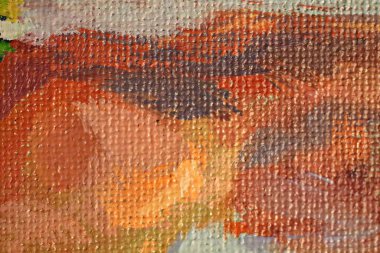 Resim detaylı desen canlı renkli renkler ve fırça darbeleri ve palet bıçak darbeleriyle yakın plan