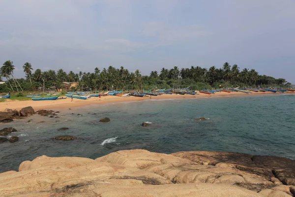 Gamla Träfiskebåtar Stranden Indien — Stockfoto
