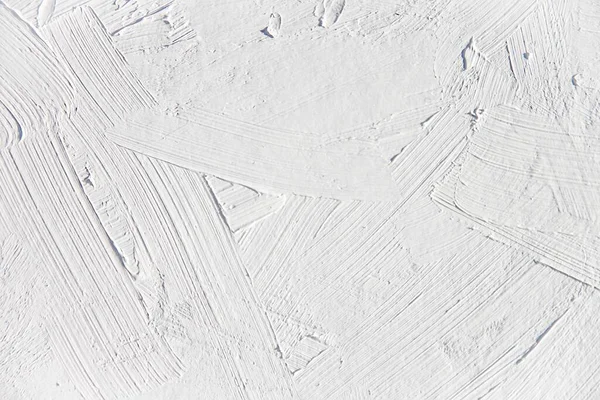 White Painted Texture Brush Palette Knife Strokes Interesting Modern Backgrounds — Stock Photo, Image