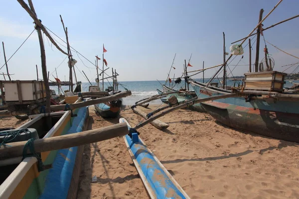 Bărci Pescuit Din Lemn Vechi Plajă India — Fotografie, imagine de stoc