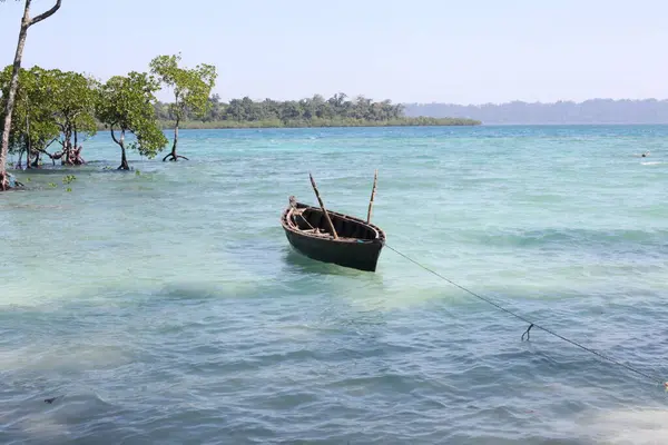 Vieux Bateaux Pêche Bois Sur Plage Inde — Photo