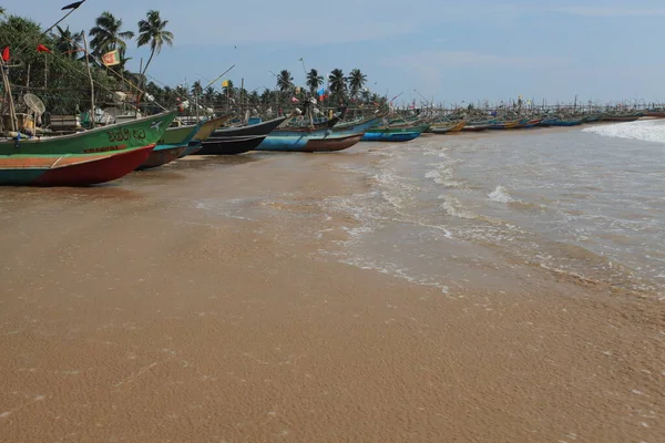 Vieux Bateaux Pêche Bois Sur Plage Inde — Photo