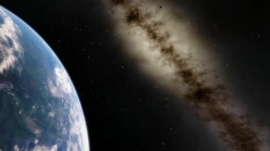 Dünya 'nın şafağında dijital ağ. Uzay uydusundan güzel manzara.