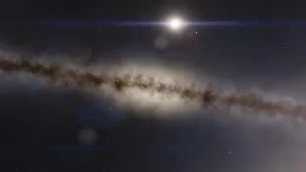 Průzkum Galaxií Vesmírem Směrem Jasné Mléčné Galaxii Smyčka Animace Létání — Stock video