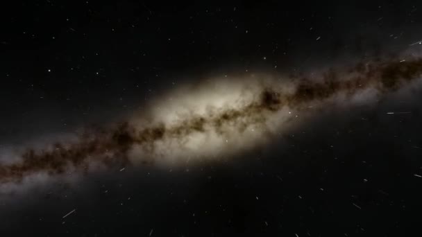 Exploration Des Galaxies Travers Espace Vers Une Galaxie Brillante Voie — Video