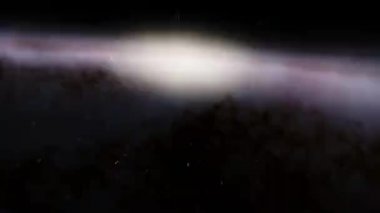 4K Video görüntüleri. Siyah arka planda parlak yıldızların hareketliliği. Kusursuz arkaplan parçacıkları döngüye sokuluyor.