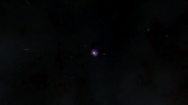 4K Video görüntüleri. Siyah arka planda parlak yıldızların hareketliliği. Kusursuz arkaplan parçacıkları döngüye sokuluyor.