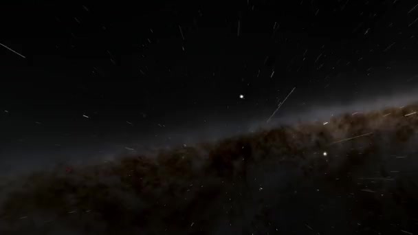 4K動画背景に輝く星のアニメーションの動き シームレスな空間背景粒子のループ — ストック動画