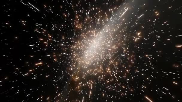 Utforskning Galaxer Genom Yttre Rymden Mot Ljus Galax Med Mjölkväg — Stockvideo