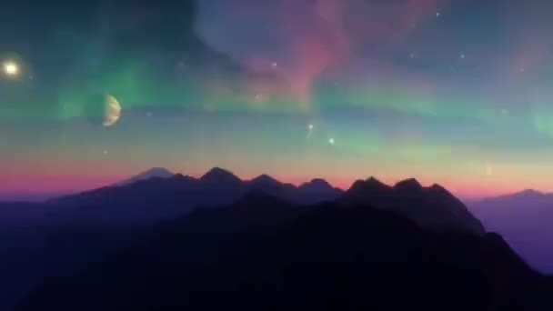 Northern Lights Island Polar Aurora Borealis Northern Lights Norsko Aurora — Stock video