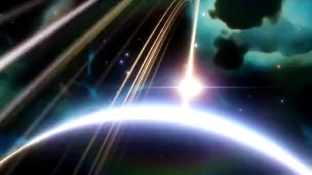 Univers Des Voyages Spatiaux Interstellaires Animation Dans Espace Extérieur Composition — Video