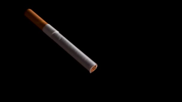 Několik cigaret padá do temné propasti. Ukončit koncept kouření. — Stock video