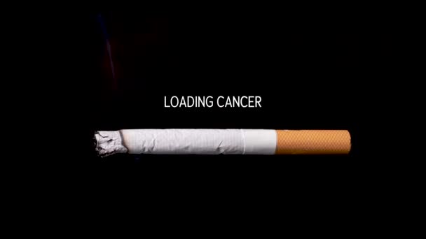 Φόρτωση Καρκίνου, έννοια της αρρώστιας από την κατανάλωση καπνού. — Αρχείο Βίντεο