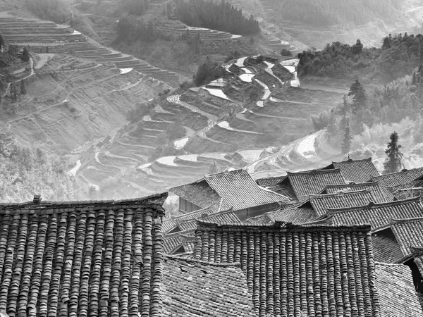 Pirinç teras ile uzaktan Köyü