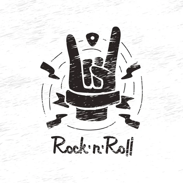 Doodle ruku na rock and roll — Stockový vektor