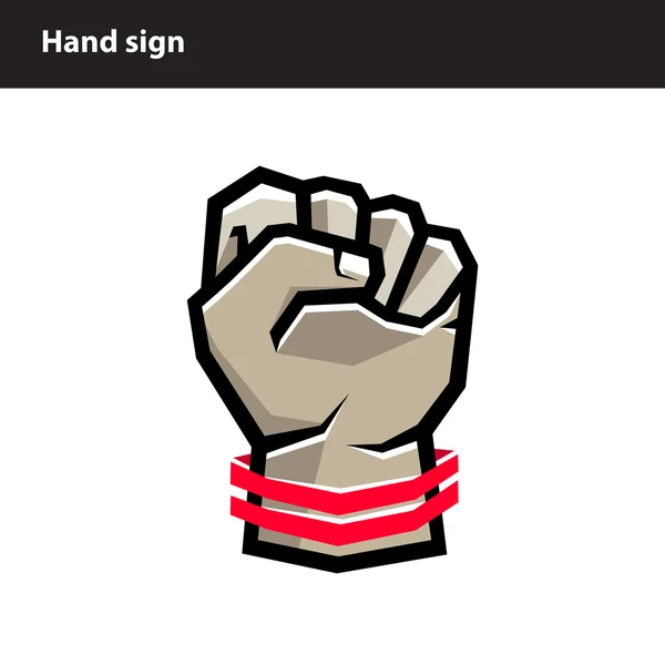 Sign hand clenched — Stock Vector