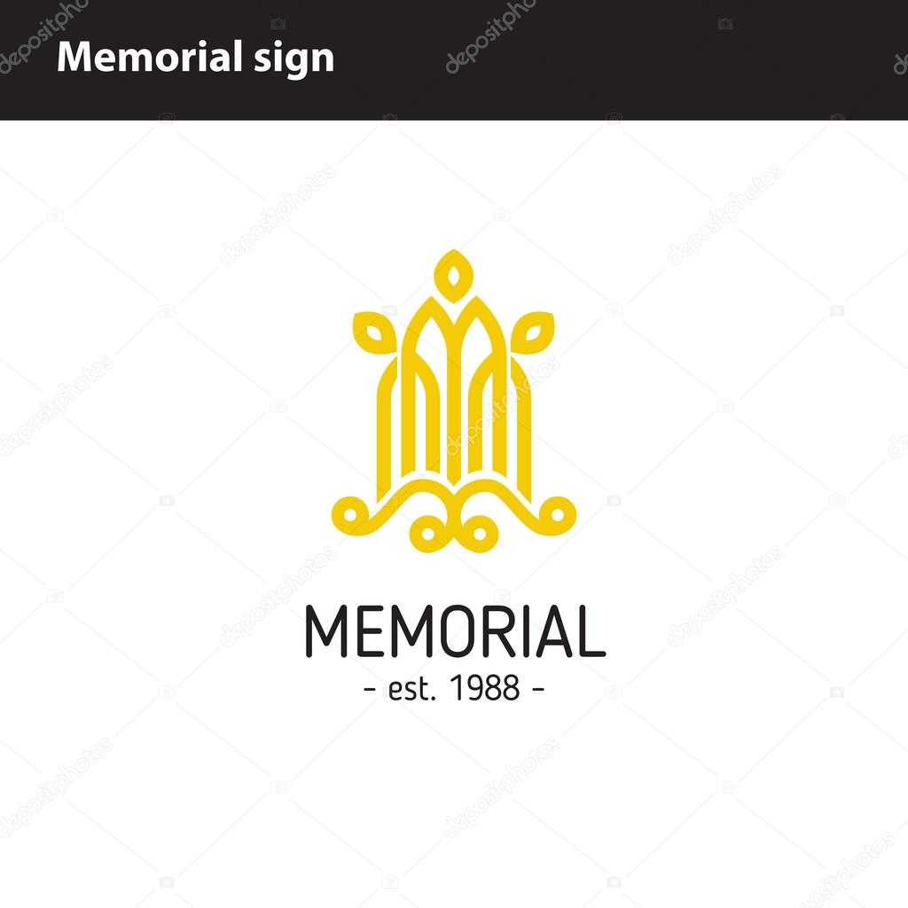 Simple monochrome memorial sign