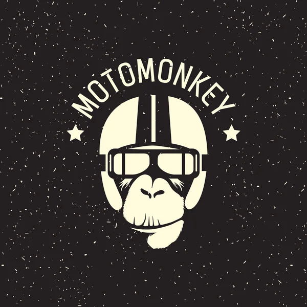 Λογότυπο μαϊμού φορώντας ένα κράνος — Διανυσματικό Αρχείο