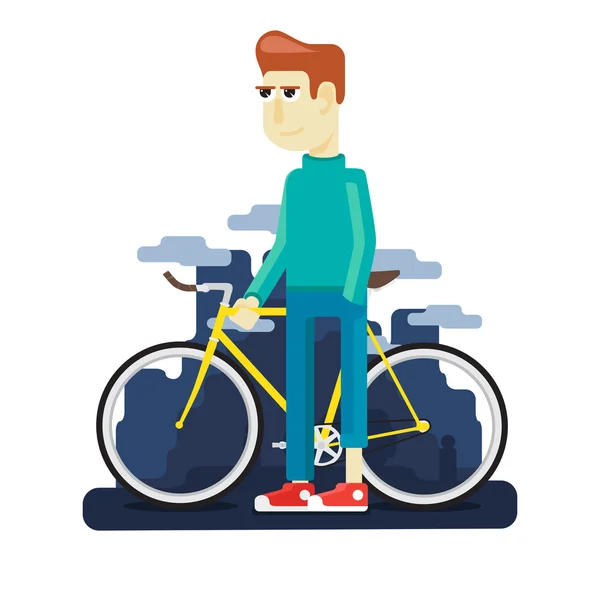 Caminar en bicicleta — Vector de stock