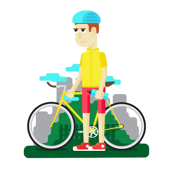 Andar en bicicleta — Stockvector