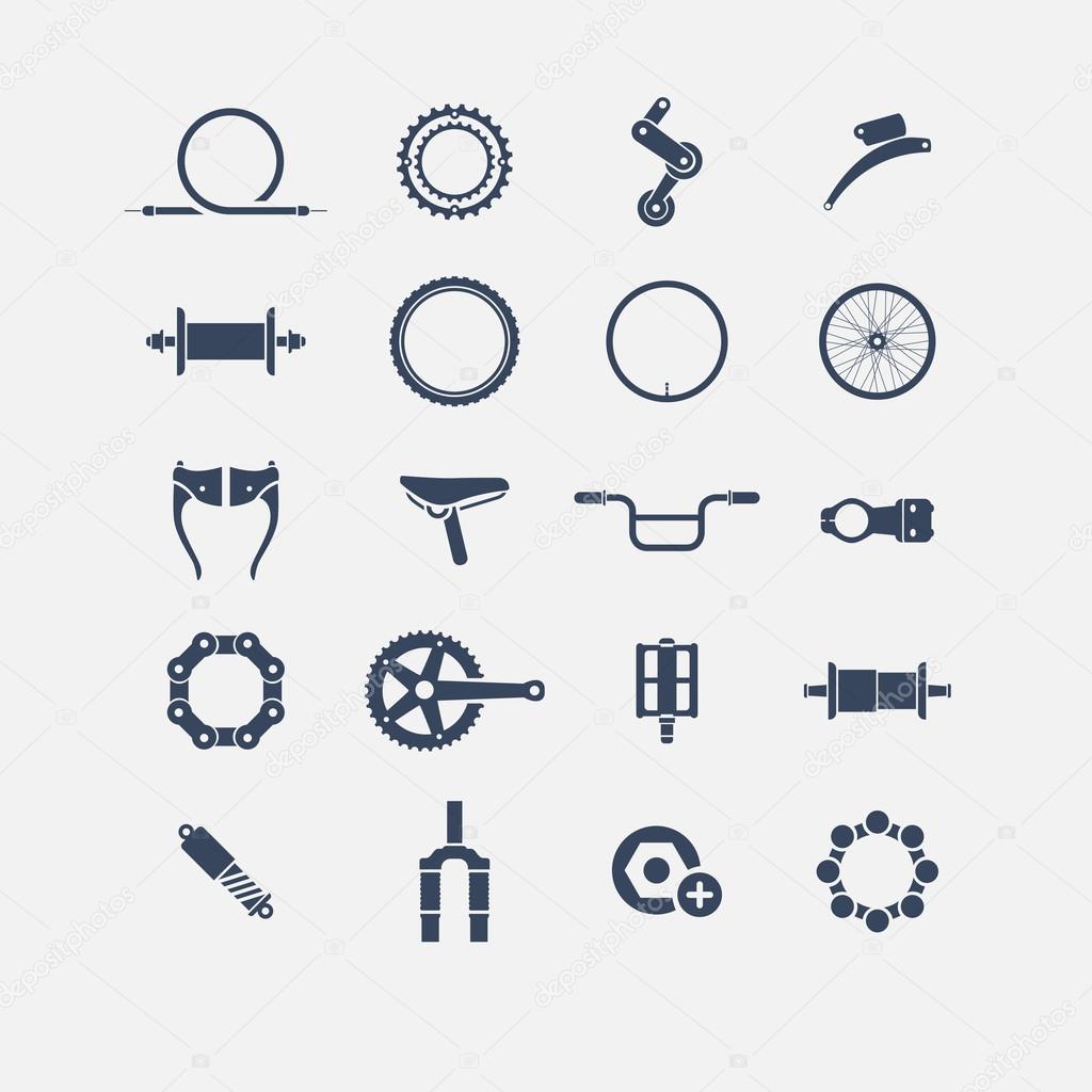 bicycle parts icons