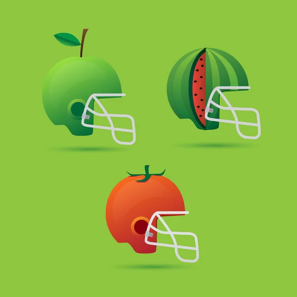 Casco e frutta — Vettoriale Stock