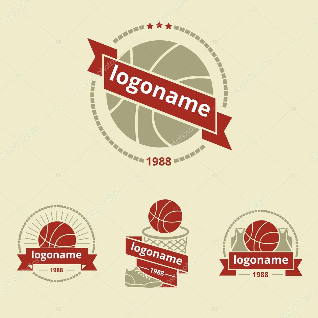 Set of logos for basketball