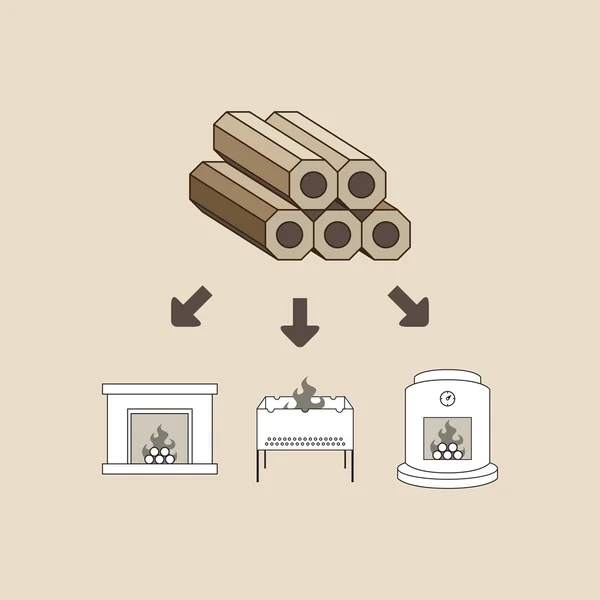 Briquetas de madera — Archivo Imágenes Vectoriales