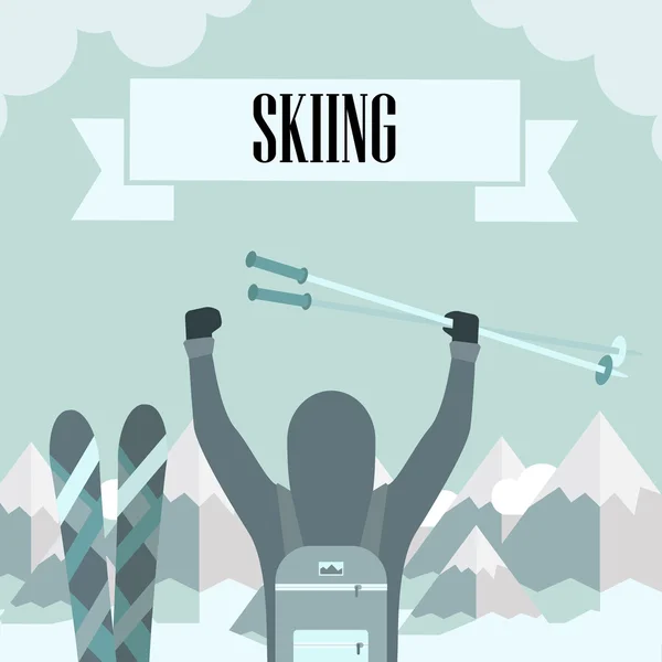 Skiing and Snowboarding — Stock Vector