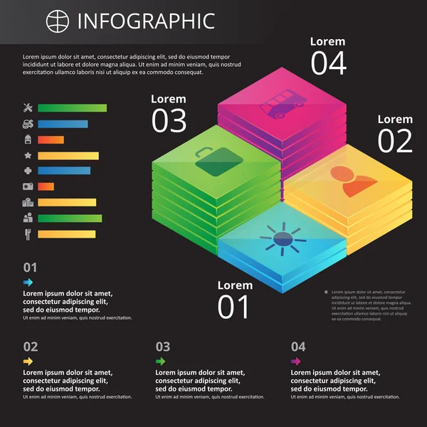 Modelo de infográficos — Vetor de Stock