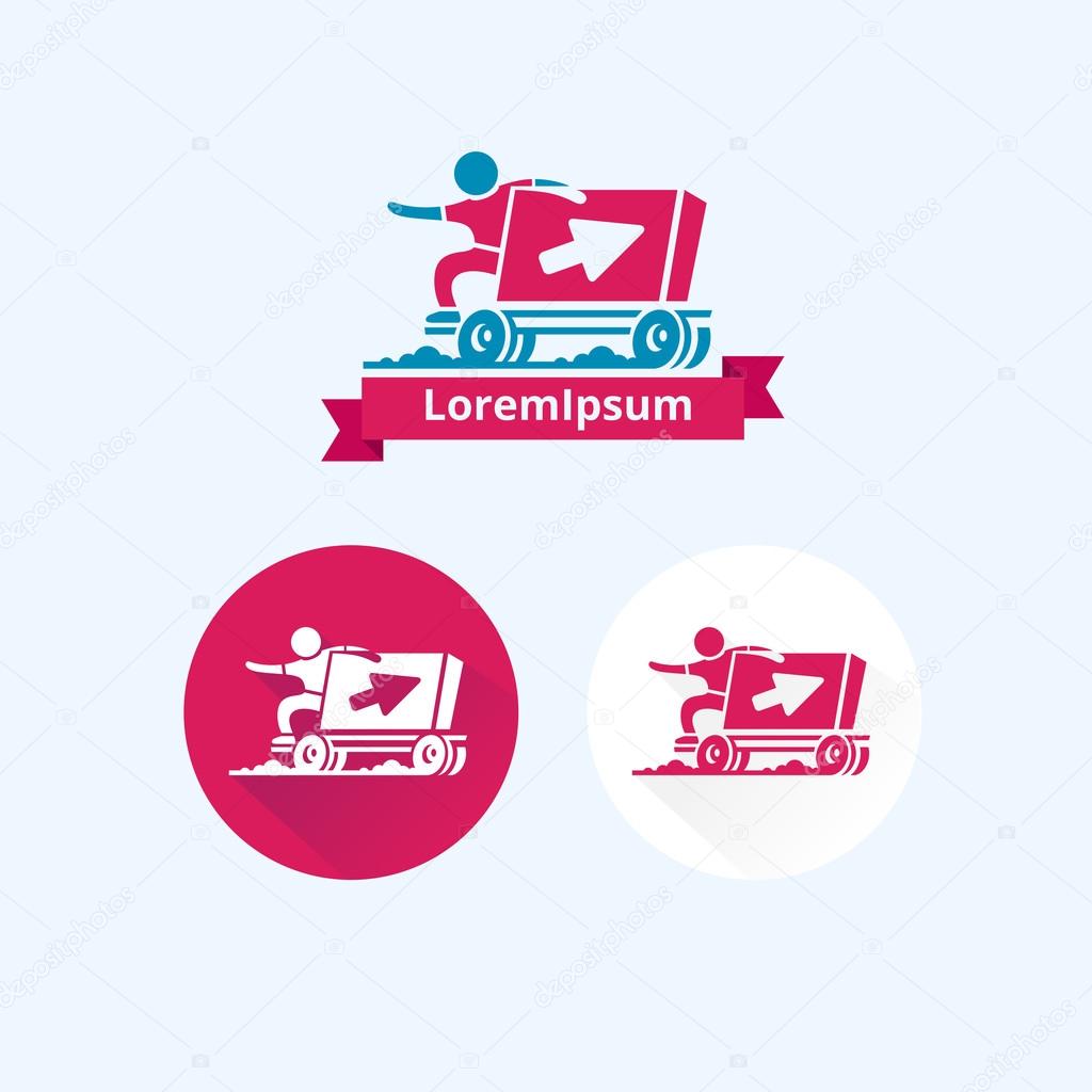 Logo on the topic of food delivery or things