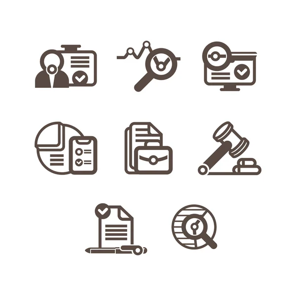 A set of flat icons on a theme of business — Stock Vector