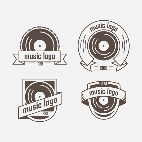 Ensemble de logos direction musicale — Image vectorielle