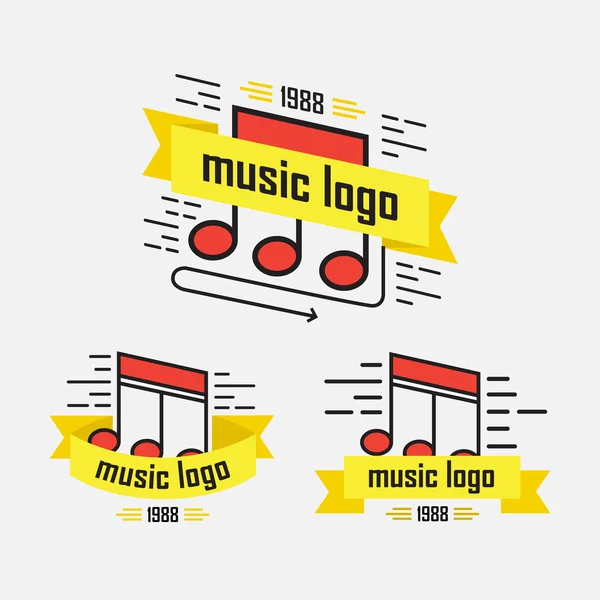 Conjunto de logos dirección musical — Vector de stock