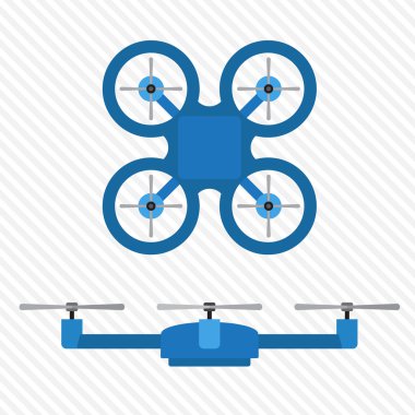 quadrocopter mavi üst ve yan kez bakıldı