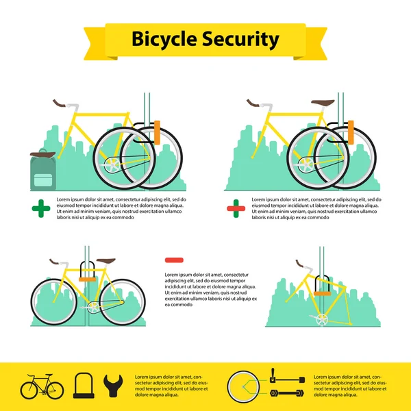 Fiets infographics fiets veiligheid — Stockvector