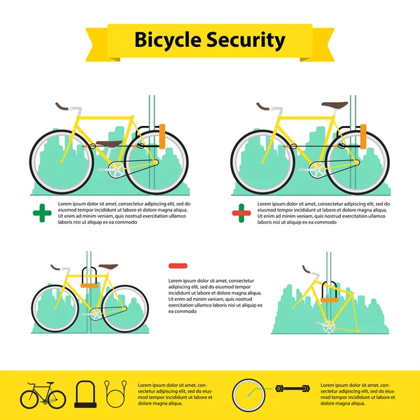 Infografías de bicicleta seguridad de la bicicleta — Archivo Imágenes Vectoriales