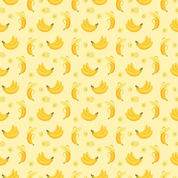 Illustration Banana Pattern Fruit Pattern Seamless Background Good Wallpaper Banana — Vetor de Stock