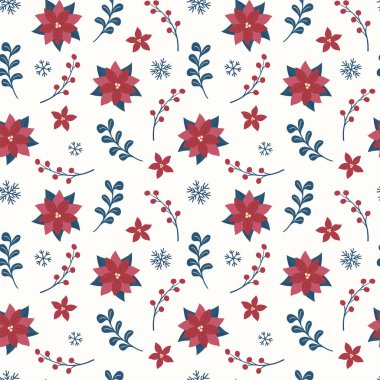 Noktalı, böğürtlenli, kar taneli kusursuz desen. Noel ve Yeni Yıl geçmişi.