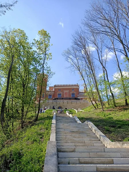 Palast Des Dänischen Prinzen Russland Land Roten Steinen Mit Ritterturm — Stockfoto