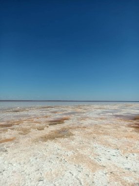 Pembe gül tuzlu gölünde Mars manzarası