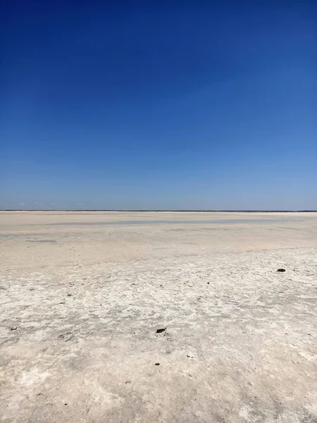 Martian landscape at the pink rose salt lake