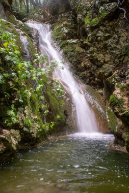  Lush Green Ravine Şelalesi, Kuzey Korfu, Yunanistan