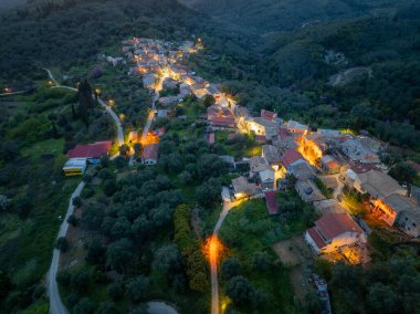 Vertical Aerial Drone Detail of Old Stone Houses and Narrow Streets in Zygos Village Corfu Greece Traditional Ionian Architecture Close Up View