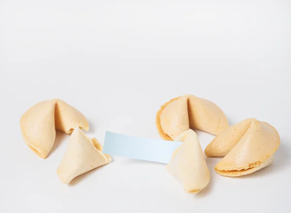 Galletas de la fortuna en el fondo blanco — Foto de Stock