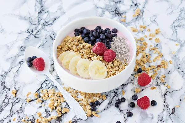 Imagem de comida. doce muesli saudável e sobremesa chia — Fotografia de Stock