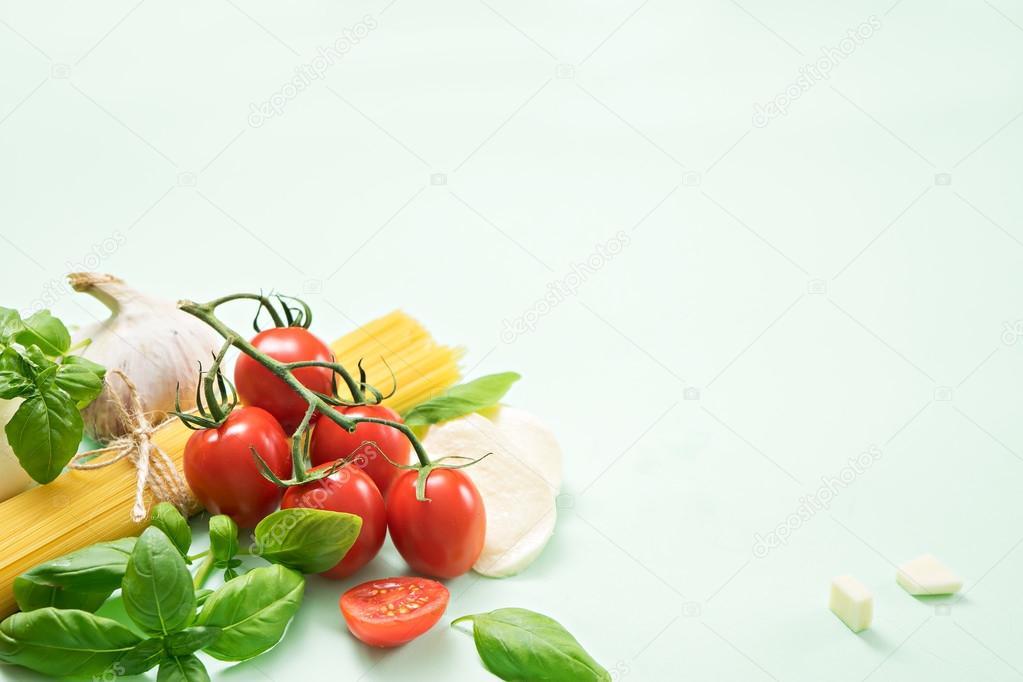 italian cooking ingredients background