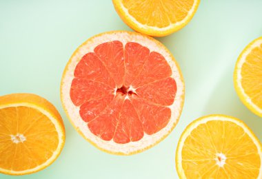 fresh citrus halves clipart